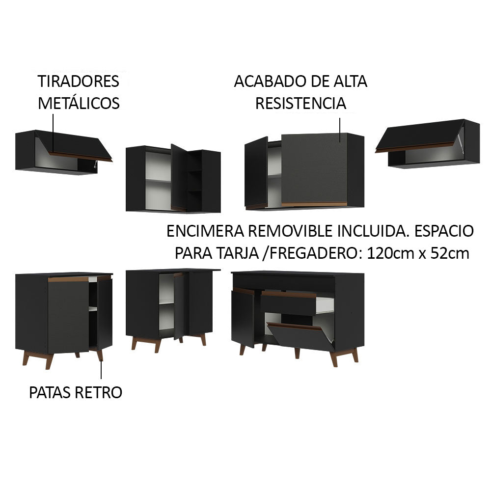 Combo completo de Cocina Esquinera 402 cm Reims Negro 03