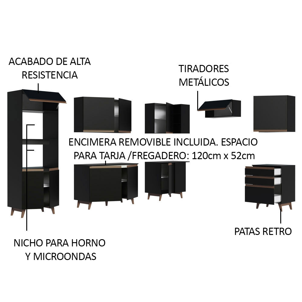 Combo completo de Cocina Esquinera Madesa Reims 462cm NN 02