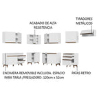 Combo completo de Cocina Esquinera 512 cm 12 Puertas 4 Cajones Blanco Reims Madesa