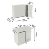 Kit Cocina Esquinera 100% MDF 2 Puertas y Nicho Blanco Smart Madesa