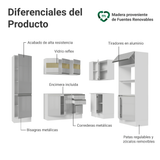 Combo Completo de Cocina Esquinera 100% MDF 377 cm Smart Blanco Brilhante Madesa 01
