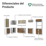 Combo completo de Cocina Esquinero 100% MDF 447 cm Blanco/Marrón/Crema Smart Madesa 02