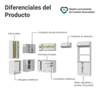 Combo completo de Cocina Esquinera 447 cm 100% MDF Blanco Smart Madesa