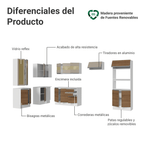 Combo completo de Cocina Esquinera 447 cm 100% MDF Blanco/Marrón/Crema Smart Madesa