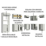 Combo Completo de Cocina Esquinera 100% MDF 448 cm Blanco Smart Madesa 01