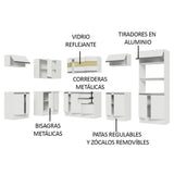 Combo Completo de Cocina Esquinera 100% MDF 447 cm Frentes Blanco Smart Madesa 02