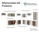 Combo completo de Cocina Esquinero 507 cm Blanco/Marrón/Crema Smart 100% MDF Madesa 01