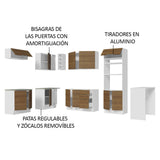 Combo Completo de Cocina Esquinera 489 cm Blanco/Marrón Stella Madesa