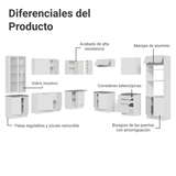 Combo completo de Cocina Esquinera con Cristalero 549 cm Madesa Stella BM 01