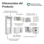 Combo completo de Cocina Esquinera 399 cm 10 Puertas 3 Cajones Sin Mesada Blanco Vik Madesa