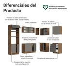 Combo completo de Cocina Esquinera 399 cm 10 Puertas 3 Cajones Sin Mesada Marrón/Gris Vik Madesa