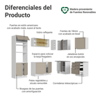 Combo completo de Cocina Esquinera 399 cm 10 Puertas 3 Cajones Sin Mesada Blanco/Crema Vik Madesa