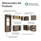 Combo completo de Cocina Esquinera 399 cm 10 Puertas 3 Cajones Sin Mesada Marrón/Gris Vik Madesa