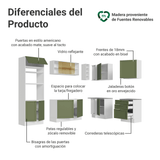 Cocina Esquinera 399 cm Vik Blanco/Verde 02