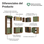 Combo completo de Cocina Esquinera 399 cm 10 Puertas 3 Cajones Sin Mesada Marrón/Verde Vik Madesa
