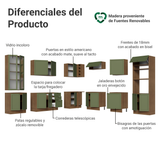 Combo completo de Cocina Esquinero 549 cm Marrón/Verde Vik Madesa 01