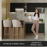 Isla de Cocina con Barra desayunador y Bajo Mesada 120 cm Marrón/Negro Agata Madesa