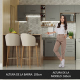 Isla de Cocina con Barra desayunador y Bajo Mesada 120 cm Marrón/Gris Agata Madesa