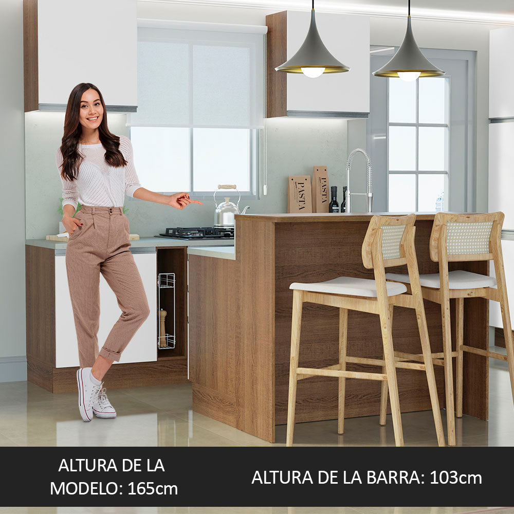 Isla de Cocina con Tapa y bajo mesada Madesa Glamy 120 MB
