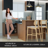 Isla de Cocina con Barra desayunador Madesa 120 Marrón/Negro