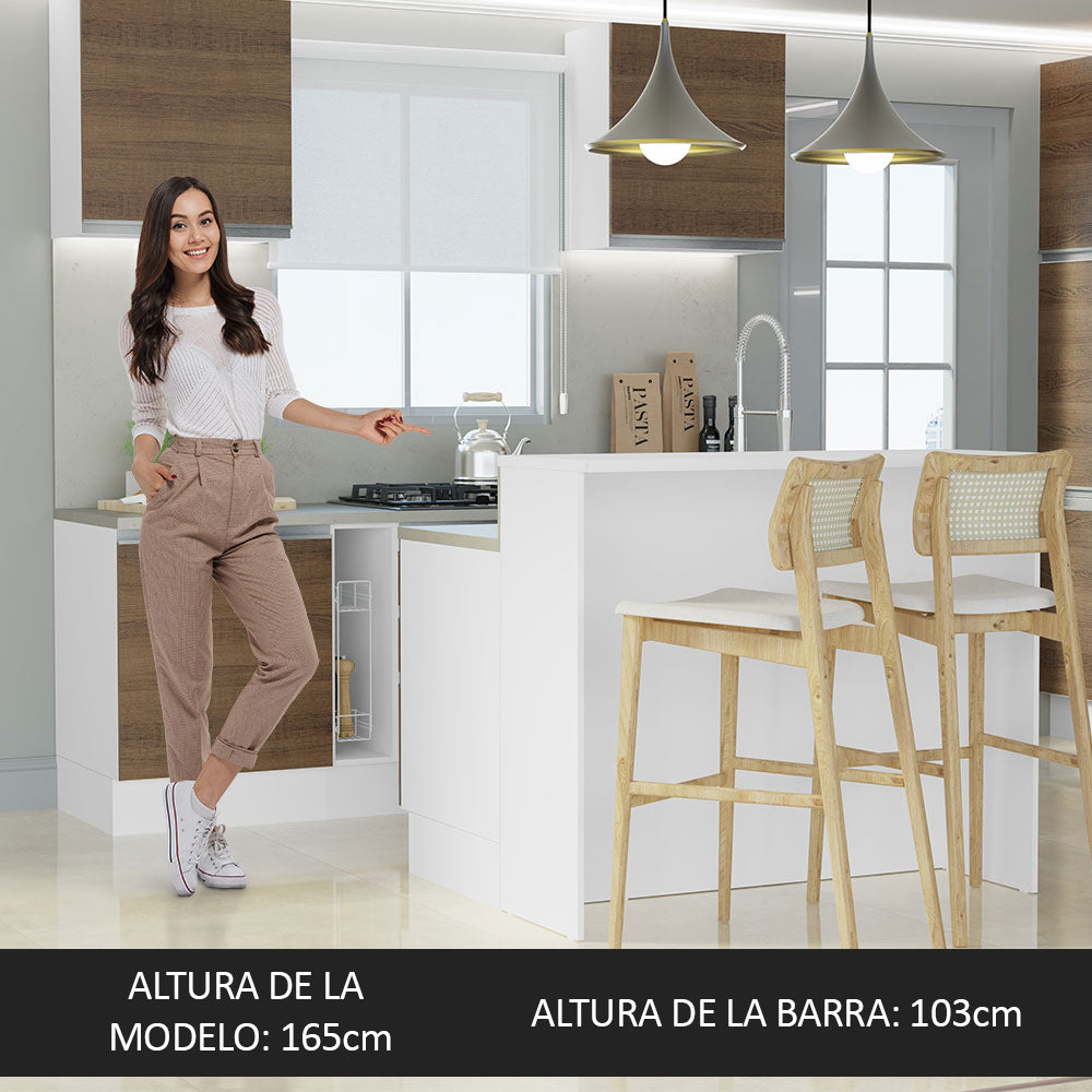 Isla de Cocina con Tapa bajo mesada Madesa Glamy 120cm BM