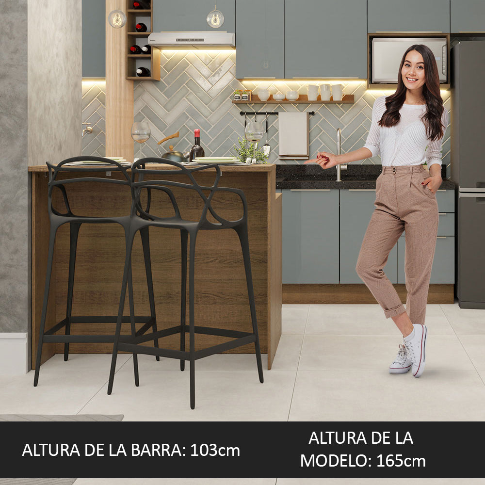 Isla de Cocina con Tapa y bajo mesada Madesa Glamy 120cm MG