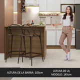Isla de Cocina con Barra desayunador y Bajo Mesada 120 cm Marrón/Blanco Lux Madesa