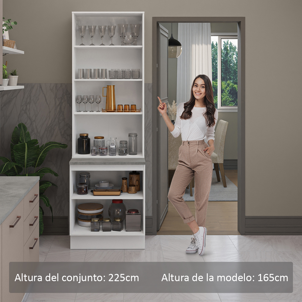 Kit Bajo Mesada con Cristalero Madesa Agata 70cm BC 01