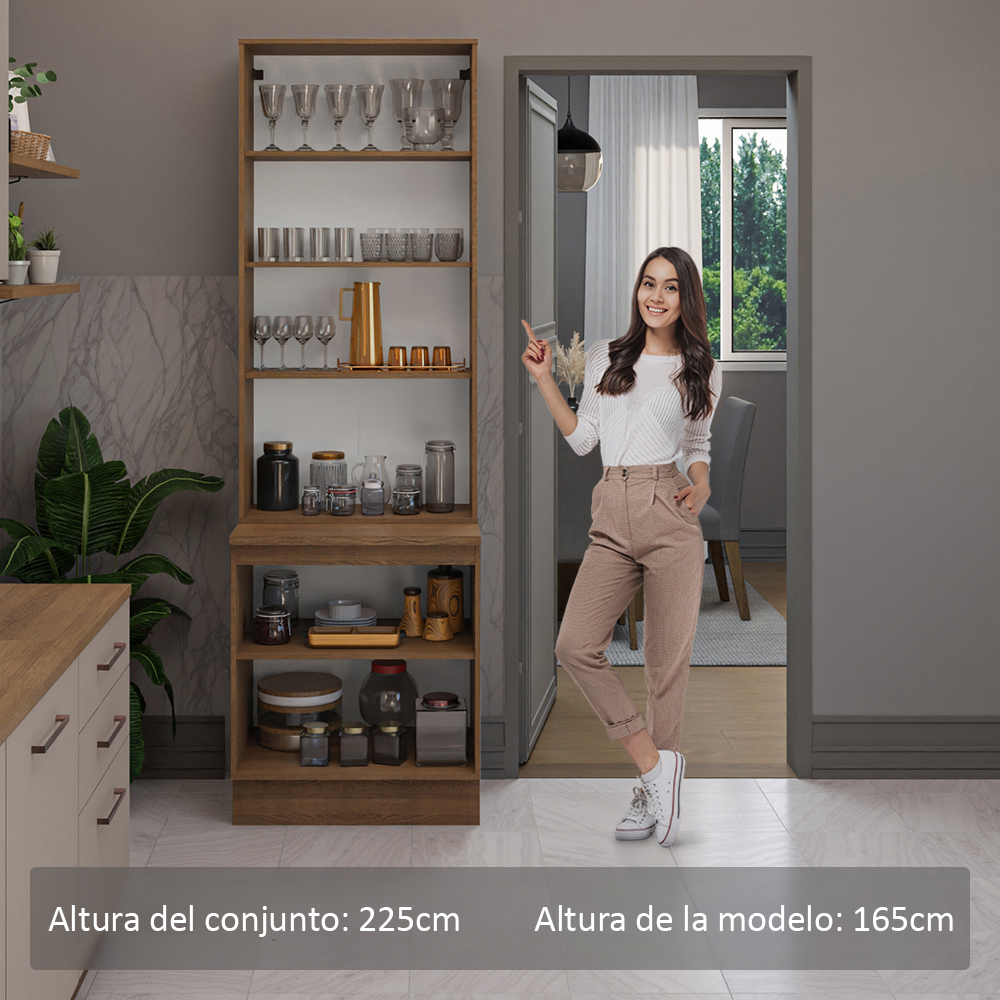 Kit Bajo Mesada con Cristalero Madesa Agata 70cm MC 01