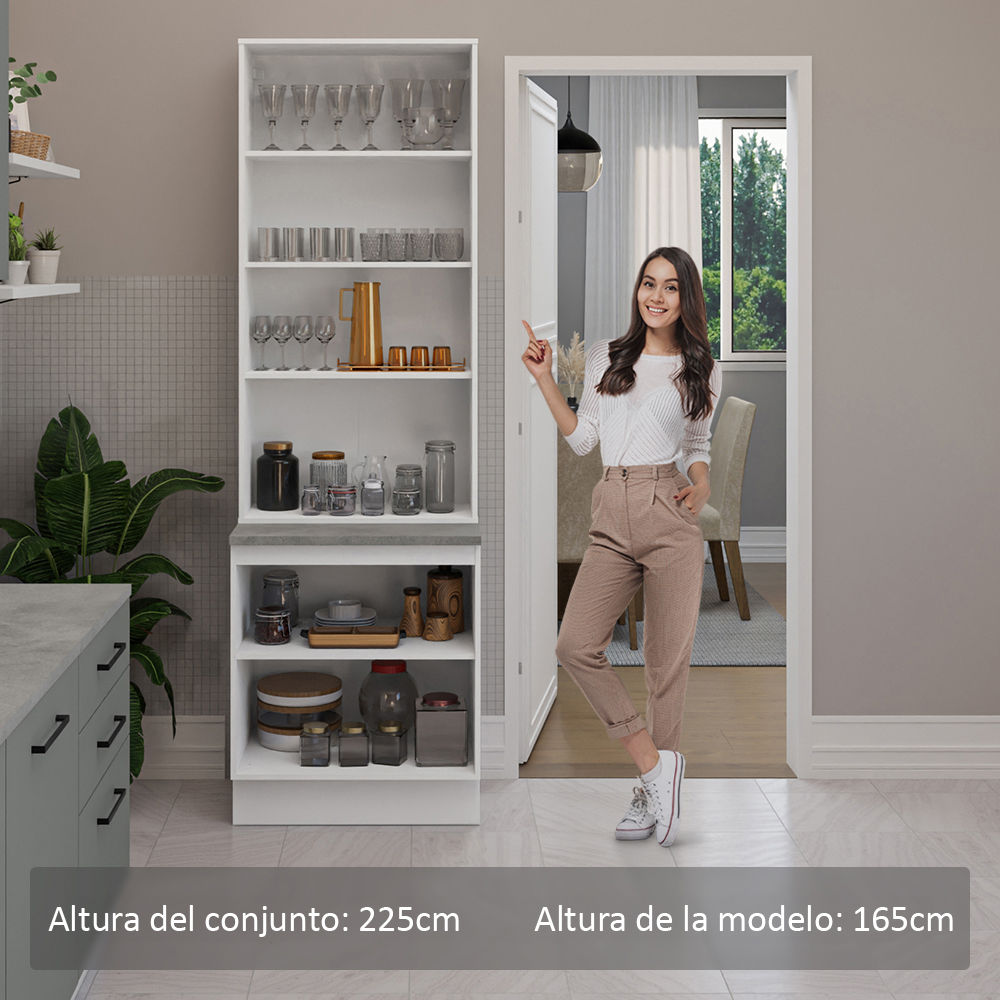 Cristalero con bajo mesada de Cocina 70cm Madesa Agata BG 01