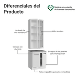 Kit Bajo Mesada + Cristalero 70cm Blanco Agata Madesa 02