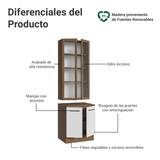 Kit Bajo Mesada + Cristalero 70cm Marrón/Blanco Agata Madesa 02