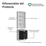 Kit Bajo Mesada + Cristalero 70cm Blanco/Negro Agata Madesa 02