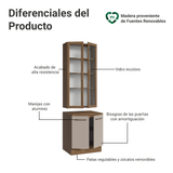 Kit Bajo Mesada + Cristalero 70cm Marrón/Crema Agata Madesa 02