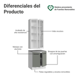 Kit Bajo Mesada + Cristalero 70cm Blanco/Gris Agata Madesa 02