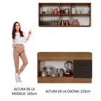 Cocina Compacta 150 cm 4 Puertas 2 Cajones Marrón/Negro Agata Madesa