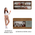 Cocina Compacta 150 cm 4 Puertas 2 Cajones Marrón/Gris Agata Madesa