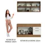 Combo de Cocina 150cm Marrón/Blanco Agata Madesa 02