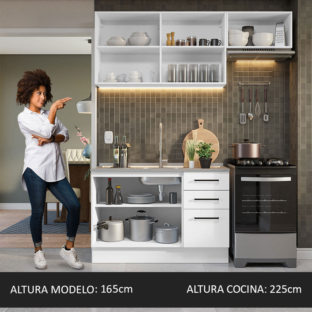 Combo de Cocina Compacta 180cm Agata Madesa 09 Blanco