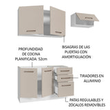 Combo de Cocina 180cm Blanco/Crema Agata Madesa 09