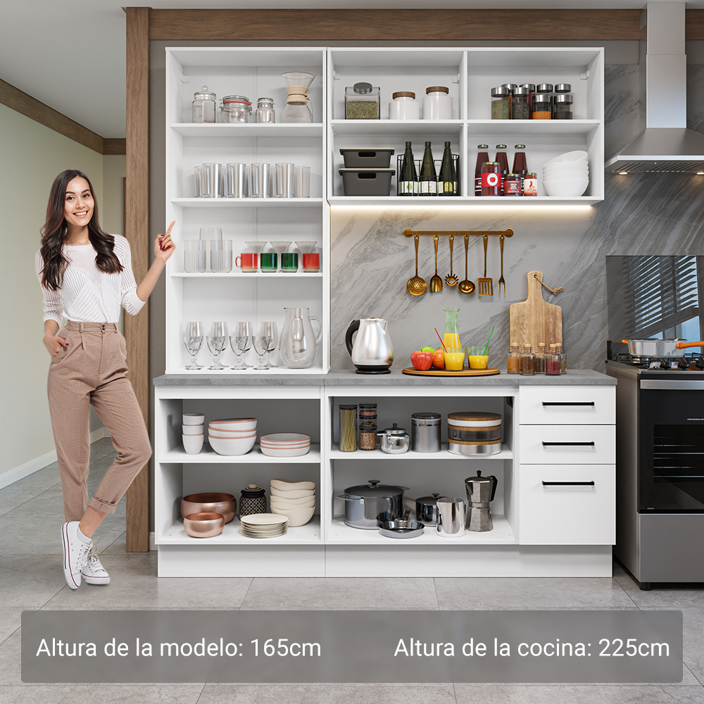 Combo de Cocina con Cristalero Madesa Agata BC 01