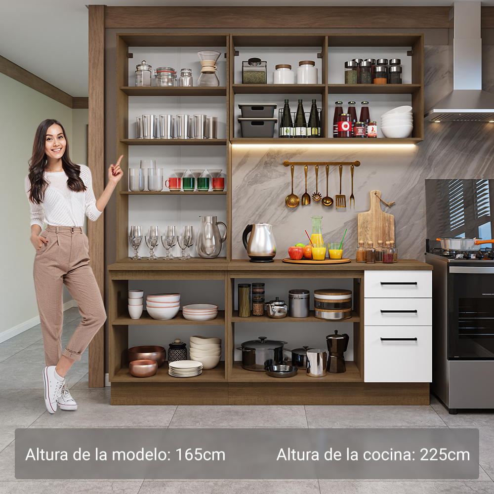 Combo de Cocina con Cristalero Madesa Agata MB