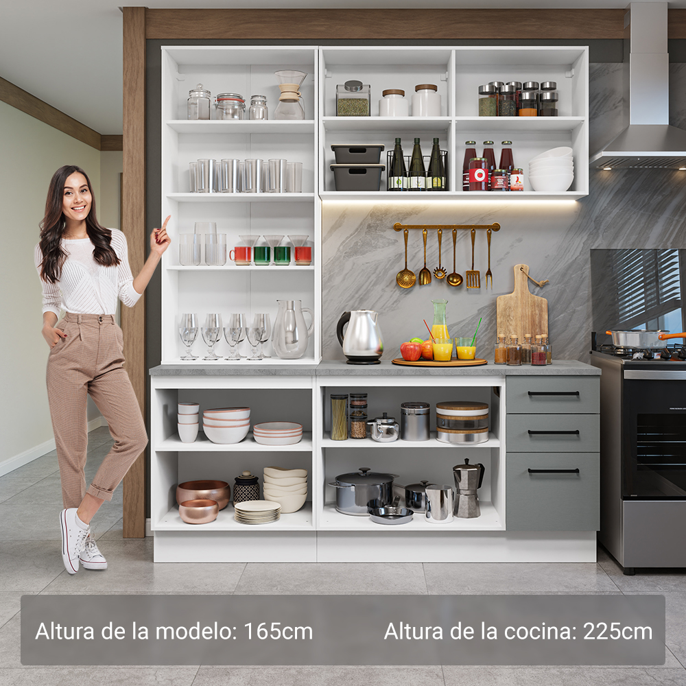 Combo completo de Cocina con Cristalero Madesa Agata BB 01