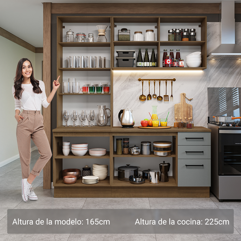 Combo completo de Cocina con Cristalero Madesa Agata MG