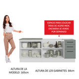 Kit 2 Bajo Mesada de Cocina 200cm Glamy Madesa BG