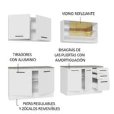 Combo completo de Cocina 240cm Blanco 60cm de Profundidad Agata Madesa 01