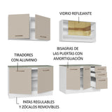 Combo completo de Cocina 240cm Blanco/Crema 60cm de Profundidad Agata Madesa 01