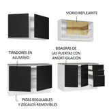 Combo Completo de Cocina 240 cm Blanco/Negro 60 cm de Profundidad Agata Madesa 01