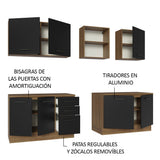 Combo Completo de Cocina 240 cm Marrón/Negro 60 cm de Profundidad Agata Madesa 01