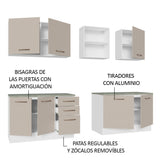 Combo completo de Cocina 240cm Blanco/Crema 60cm de Profundidad Agata Madesa 02
